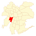 Map of the Cerrillos commune within Greater Santiago