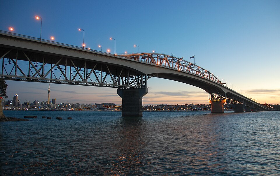 File:Auckland Harbour Bridge Sunset.jpg