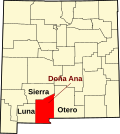 State map highlighting Doña Ana County
