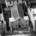 Aerial view of the first synagogue, April 1935