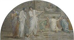 Fresco showing the apparition of Saint Didacus above his tomb