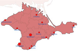 Location of Russian occupation of Crimea
