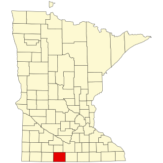 Map of Minnesota highlighting Martin County