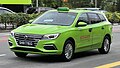 MG 5 EV Strides lime livery for electric taxis