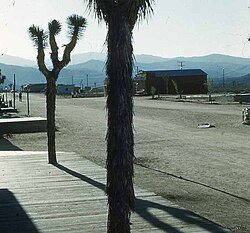 Pioneertown wide street accommodated camera dolly.
