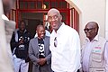 Honourable Mr. Onkokame Kitso Mokaila, officially opening the ICT room donated by Botswana Telecommunications Corporation at the World telecommunications and information society day 2017