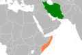 Location map for Iran and Somalia.