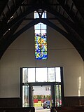 Stained glass above the Victoria St entrance