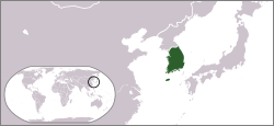 Location of Second Republic of Korea