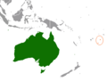 Location map for Australia and Tonga.