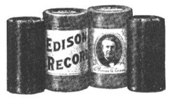 Edison Cylinder Records with packages, from 1910 catalogue
