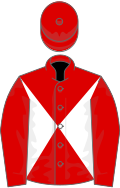 Red and white diabolo, red sleeves and cap