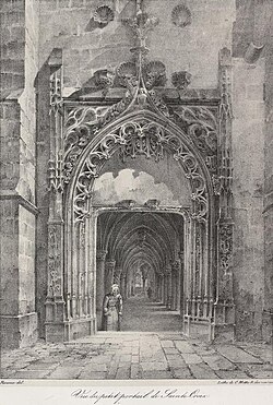 Vue du Petit Portail de Sainte-Croix from the book Vues des Provins (1822)