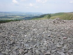 Two cairns on Great Hill, 470 m south and 750 m south west of Quantock Farm