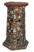Late 19th or early 20th century puttywork or pique assiette pedestal
