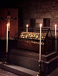 The casket of Saint Bridget of Sweden at Vadstena Abbey Church