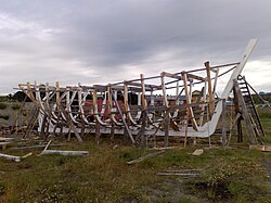 The replica of Ancud, complete hull structure.