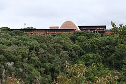 The Mpumalanga Provincial Legislature building as viewed from the Lowveld Botanical Garden.