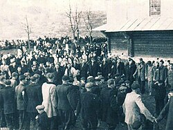 A big group of men dancing