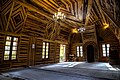 The interior of the wooden mosque