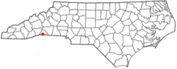 Location of Tryon, North Carolina