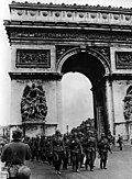 German troops marching by the Arc de Triomphe