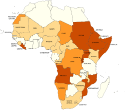 Africa's wars and conflicts, 1980–96  Major wars/conflicts (>100,000 casualties)  Minor wars/conflicts  Other conflicts