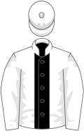 White, black stripe
