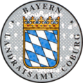 Registration seal, Coburg district, post-1994, Bavaria state arms in colours