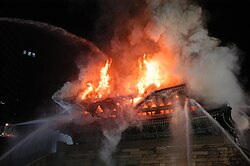 Namdaemun gate during the arson event