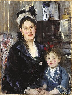 Berthe Morisot – Portrait of Mme Boursier and Her Daughter (c. 1873), Brooklyn Museum