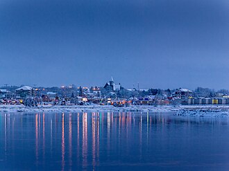 Skyline of Dieppe during winter