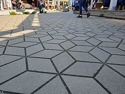 Rhombille tiling in cruise terminal in Tallinn, Estonia