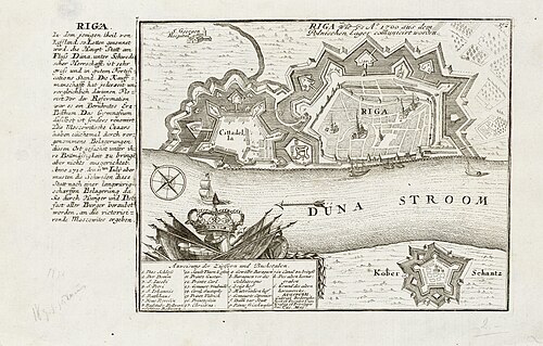 Riga fortifications in a 1700 plan