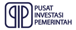 Two interlocking P's facing away from each other to the left of text stating the investment groups name in Indonesian