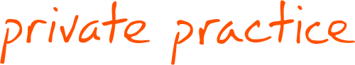 The text "Private Practice" in an orange handwritten all-lowercase font