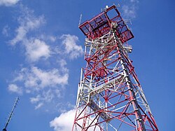 The largest transmission tower on West Peak