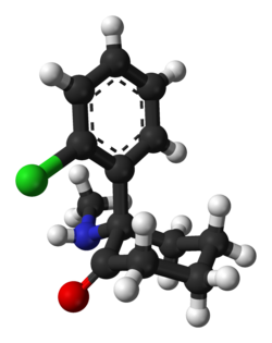 (S)-Ketamine ball-and-stick model