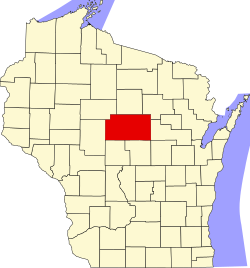 Location of Marathon County, Wisconsin
