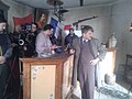 Miloš Samolov (left) and Dragan Bjelogrlić (right) on set of TV Series.