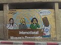 Graffiti in Tel Aviv protesting the global women's organizations  inaction and ignoring of the evidence of sexual violence in the context of the 7 October attacks.