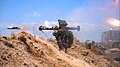 Israeli soldier firing an M141 BDM in Gaza City, April 2025