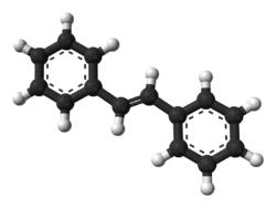 trans-stilbene - ball-and-stick model