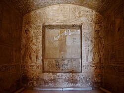The same painting in 2019, having been damaged during the temple's relocation in the 1960s