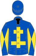 Royal Blue, Yellow Cross of Lorraine, diabolo on sleeves