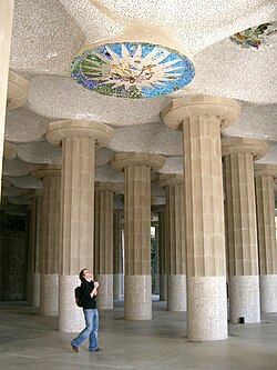 Tiled mosaic on the ceiling