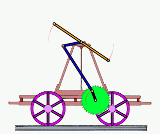 Animation of a handcar, based on a patent by George S. Sheffield