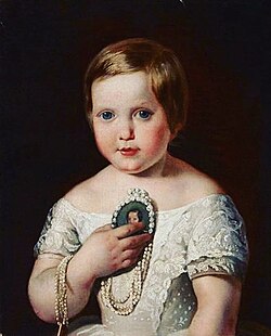 The empress on a settee surrounded by her children