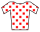 A white jersey with red polka dots.