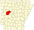 State map highlighting Yell County